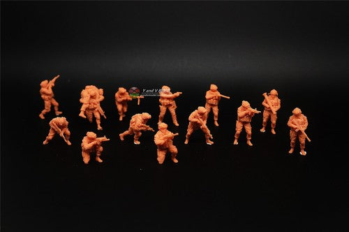 3D Printed 1/72 Modern U.S. Army Combat Pose 14-Person Group Plain Model