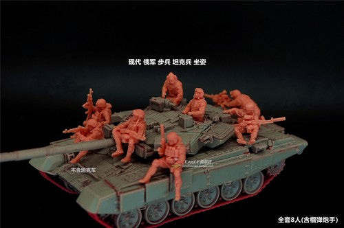 3D Printed 1/72 Modern Russian Tankman Sitting 8-Person Group Plain Model