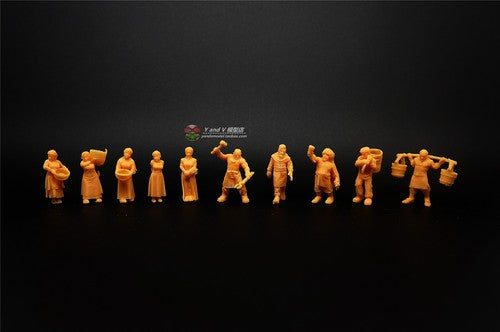 3D Printed 1/72 Medieval European Civilians 10-person set Plain Model HOT£¡