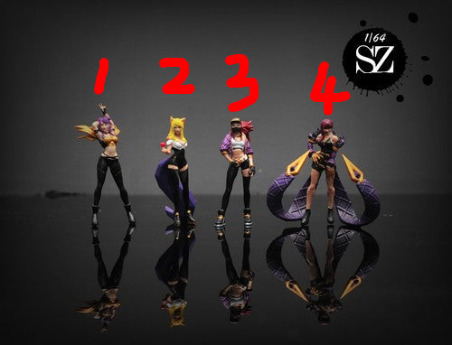 3D PRINT 1/64 sexy GIRL LOL KDA  fit 1:64 car street stand