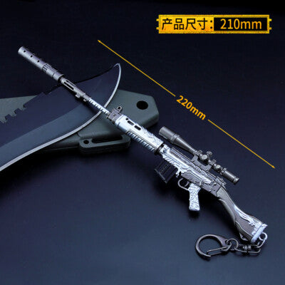1:5 1/5 gun FN SLR Self Loading Rifle silver FAL weapon HOT FULL METAL