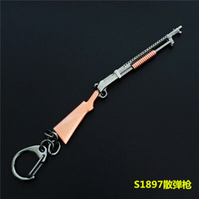 mini GUN 1/12 weapon S1897 shotgun keychian metal
