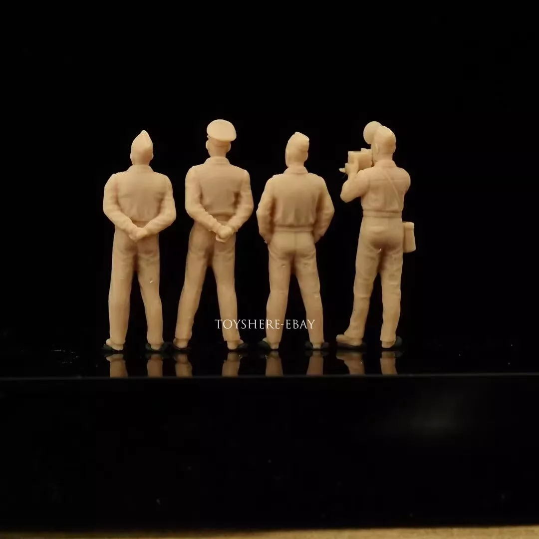 MINITURE 1/72 1/48 WW2 USA 4pcs pilots soldier relax in battle war Militarily Unpainted