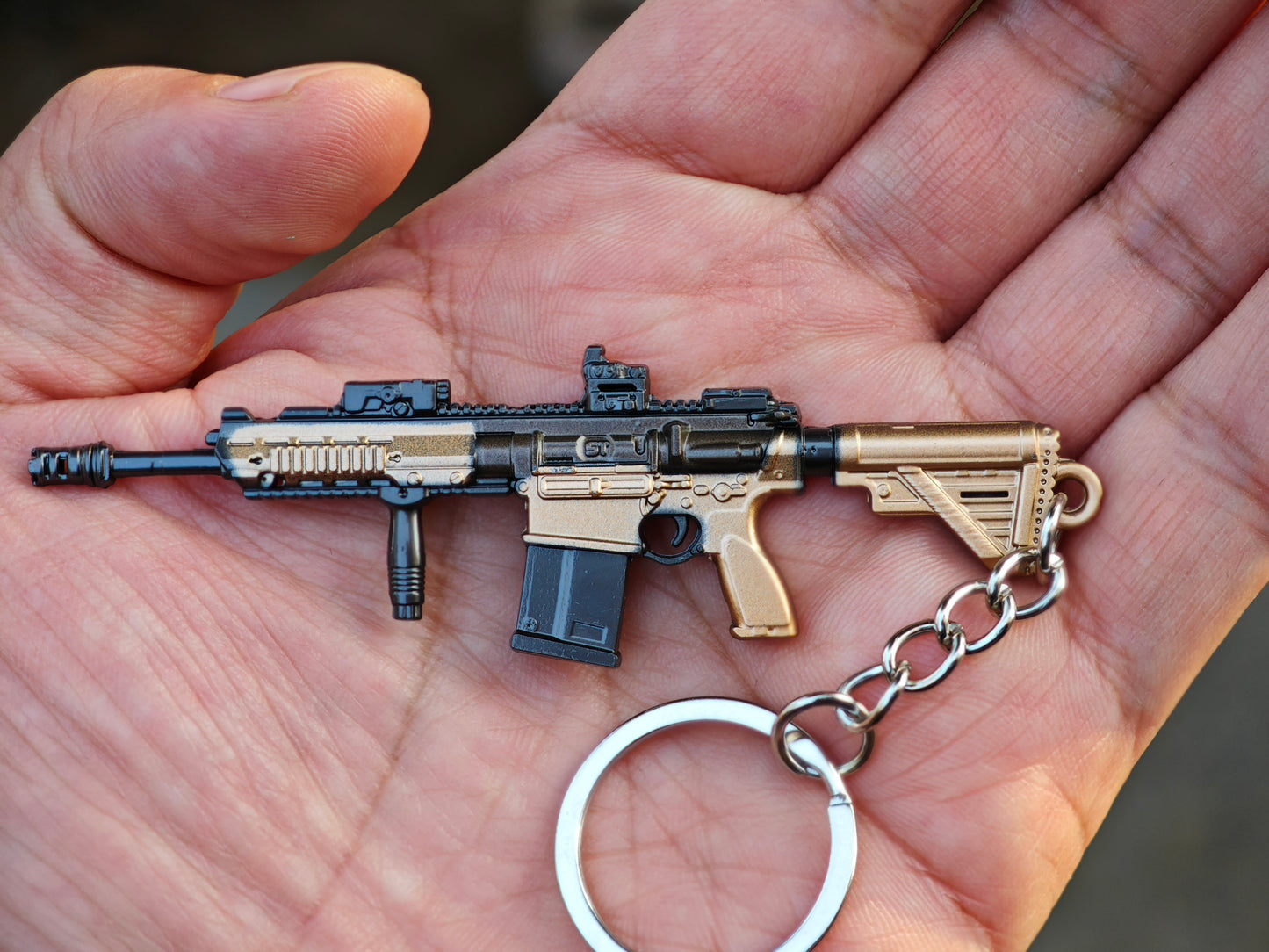 Mini gun Battlefield6 M417 HK417 Metal keychain toy 9cm 1/12