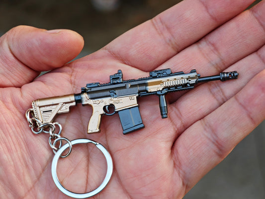Mini gun Battlefield6 M417 HK417 Metal keychain toy 9cm 1/12
