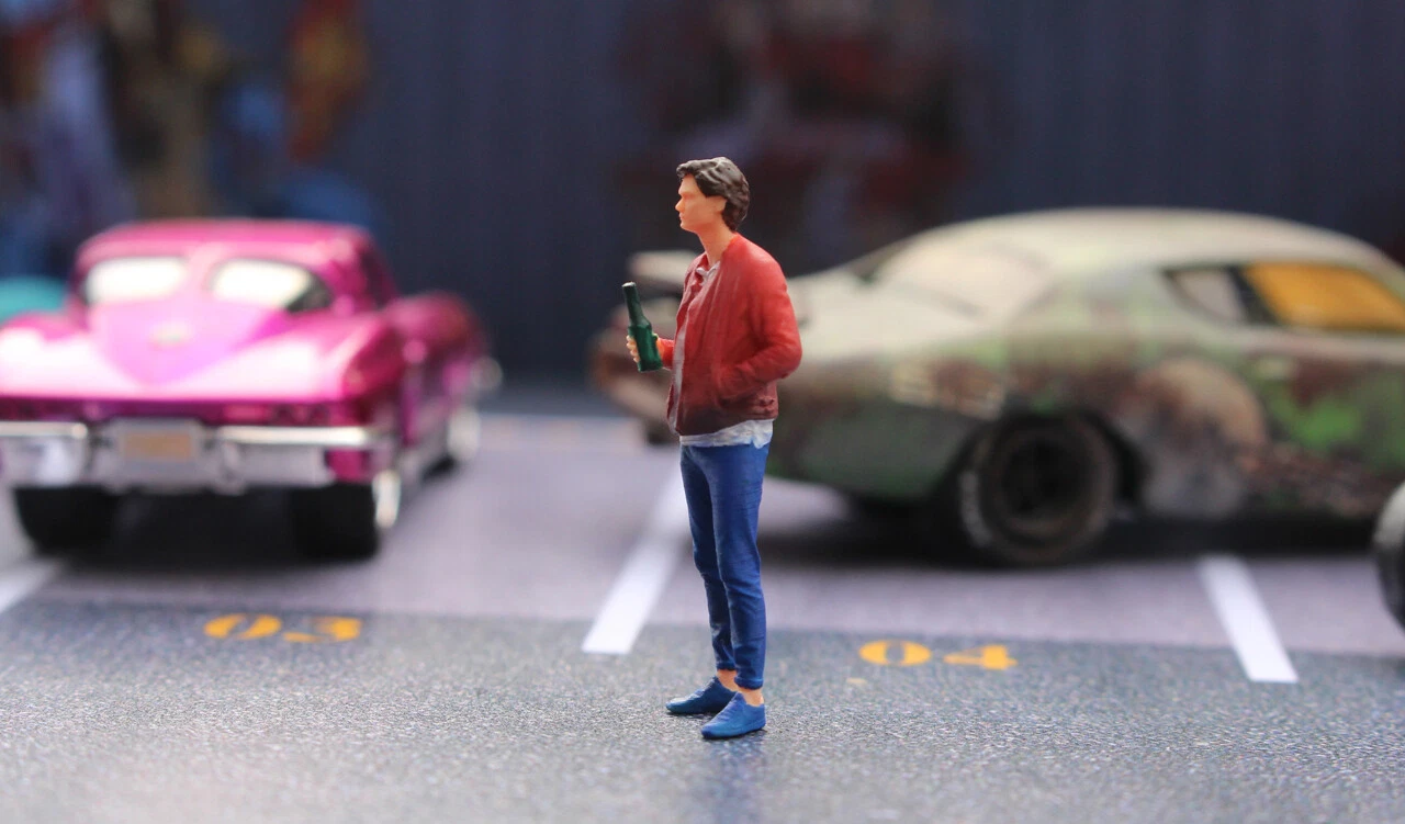 1/64 diorama figure sexy girl Boss man nightclub party fit 1:64 car street