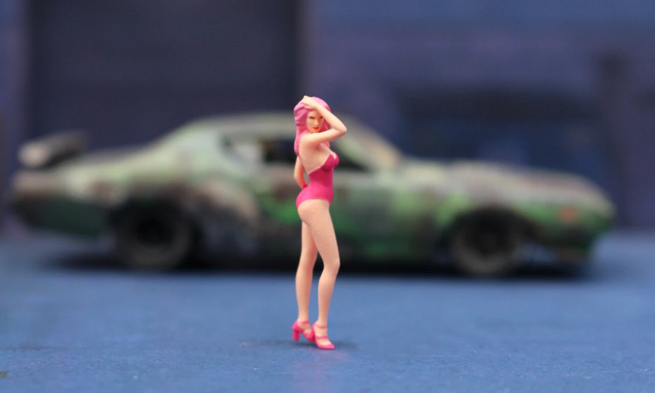 1/64 diorama figure sexy girl Boss man nightclub party fit 1:64 car street