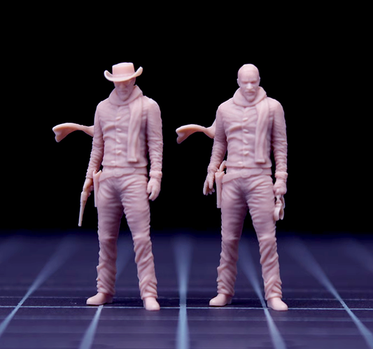 3D print 1/43 1/64 COOL Western Cowboy Gunslinger Django  fit diorama car sand