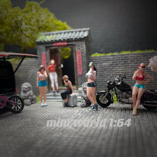 3D Print 1/64 farewell scene figure young girls fit 1:64 car Sand Hand painted
