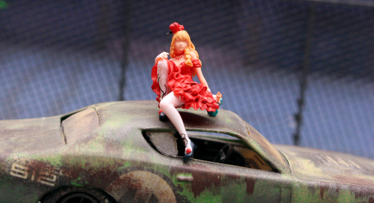 1/64 people Alice mini model figure Lolita show girl 3D Print fit 1:64 car