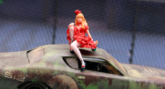 1/64 people Alice mini model figure Lolita show girl 3D Print fit 1:64 car
