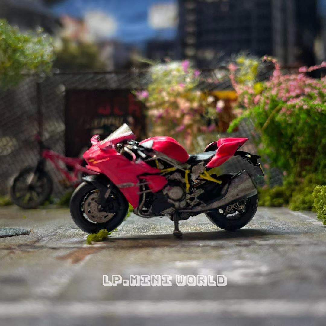 3D PRINT 1/64 cool motorcycle Kawasaki japan fit 1:64 car street stand