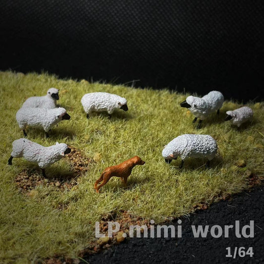 3D PRINT TOY 1/64 figure collie sheep farm fit 1:64 car mini sand street