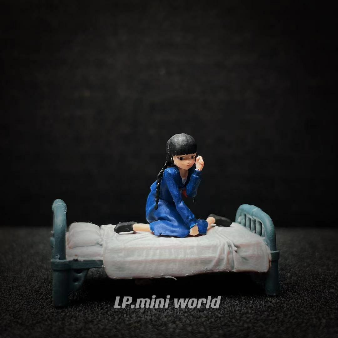 1/64 people young girl forties Sadako ward 3D Print TOY fit 1:64 car mini sand