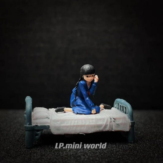 1/64 people young girl forties Sadako ward 3D Print TOY fit 1:64 car mini sand
