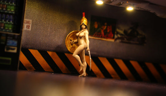 3D Print 1/64 sexy Sparta Spartan Bard figure fit 1:64 car Sand Hand painted