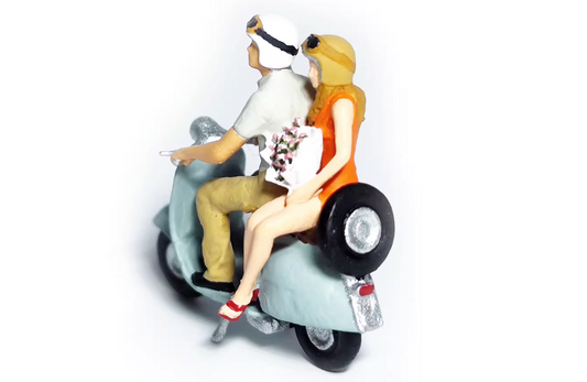 1/64 people Preety GIRL lovers CUTE motorcycle 3D Print  fit 1:64 car street