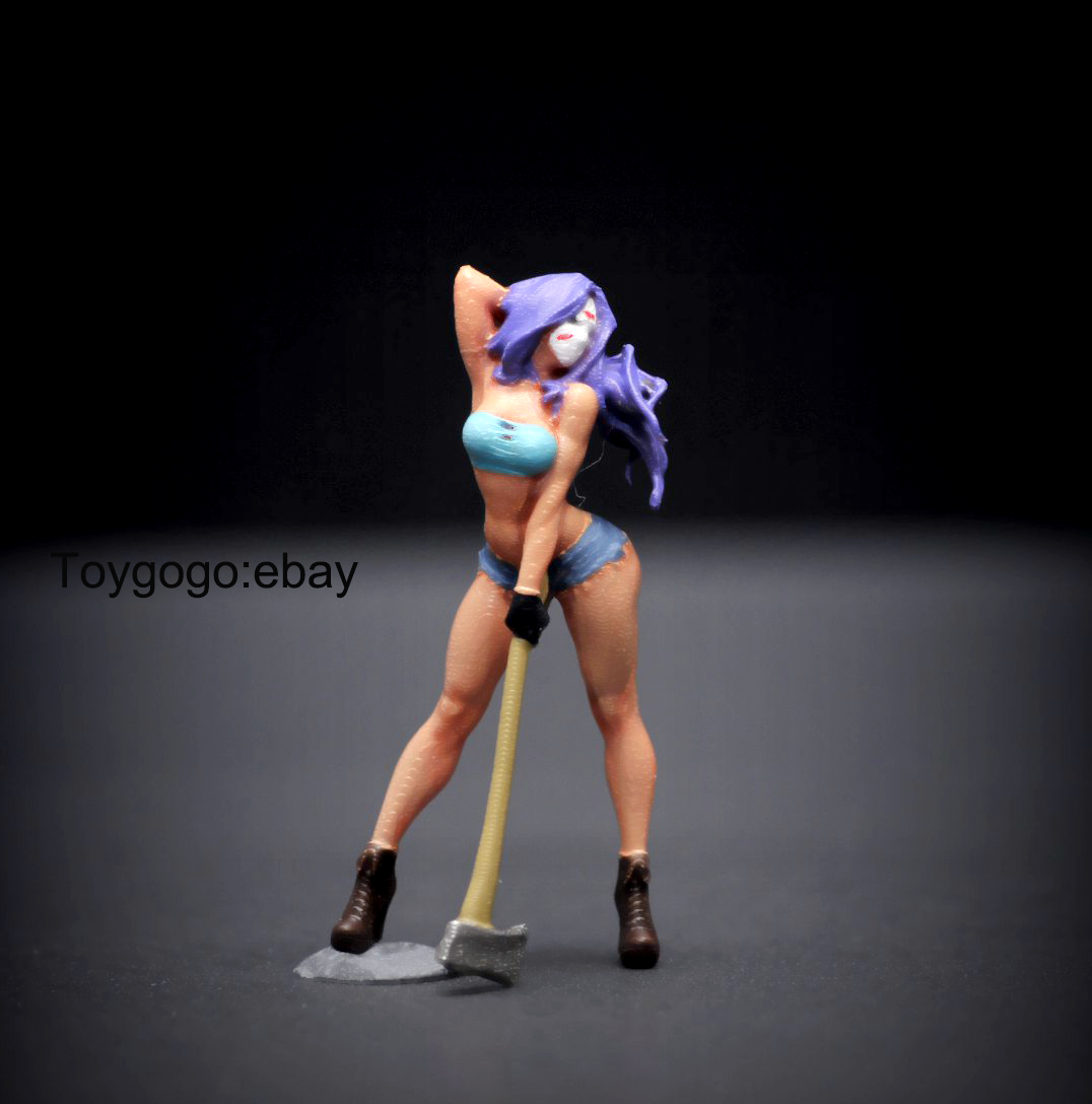1/43  1/64  figure SEXY EVIL killer GIRL clown lovely horror fit 1:64 car stand