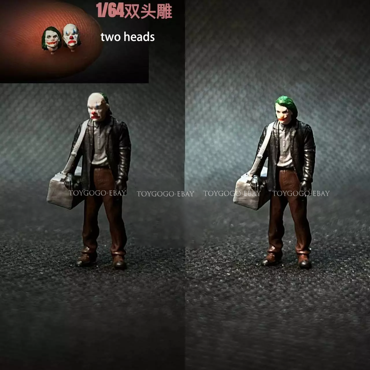 3D PRINT TOY 1/64 figure Joker Clown Bank Robber fit 1:64 car mini sand street