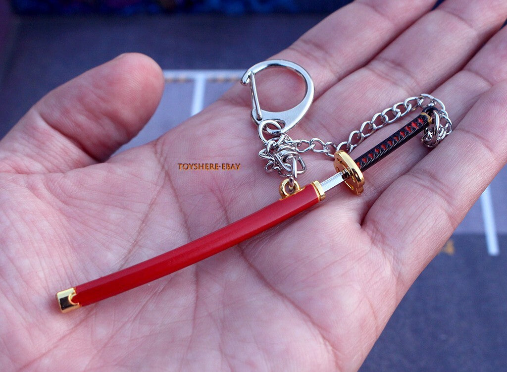 mini ²»ËÀ´¨ ŒgÃ֤·¤ʤº¤¬¤ï ¤µ¤ͤß Samurai sword weapon metal keychain toy gift 9CM 1/12 GR