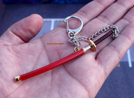 mini ²»ËÀ´¨ ŒgÃ֤·¤ʤº¤¬¤ï ¤µ¤ͤß Samurai sword weapon metal keychain toy gift 9CM 1/12 GR
