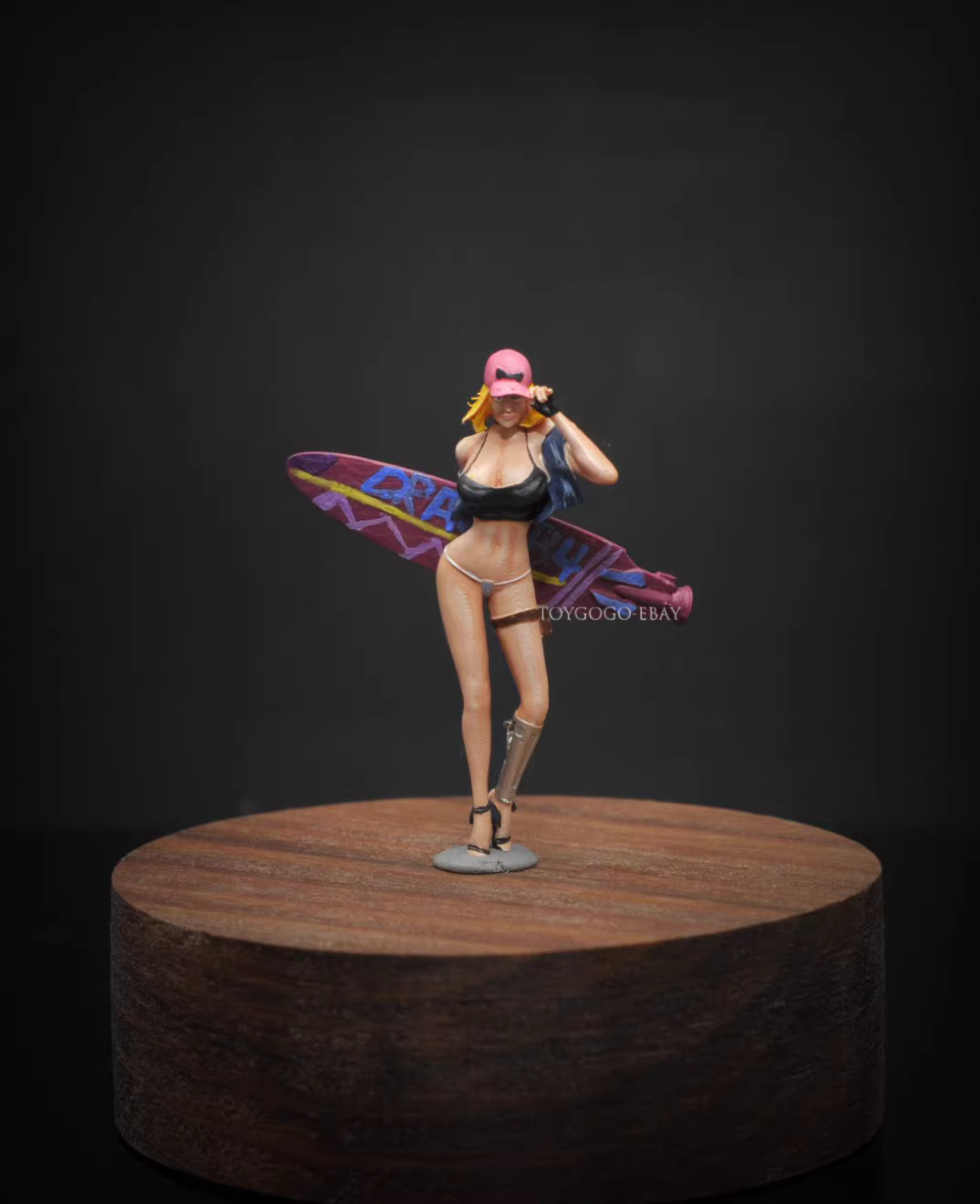 3D PRINT 1/64 swimsuit Surfer girl Android 18 fit 1:64 car street stand painted