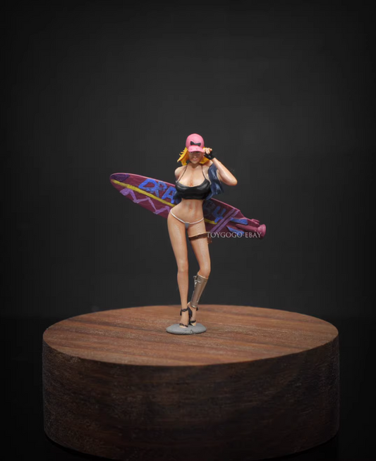 3D PRINT 1/64 swimsuit Surfer girl Android 18 fit 1:64 car street stand painted