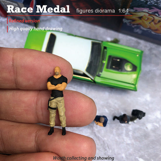1/64 people figure diorama for 1:64 car Fast Furious mini sand table Johnson