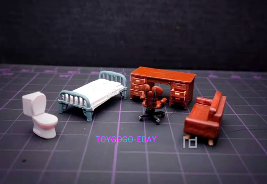 1/64 people Mental hospital Haunted House 3D Print girl  TOY fit 1:64 street