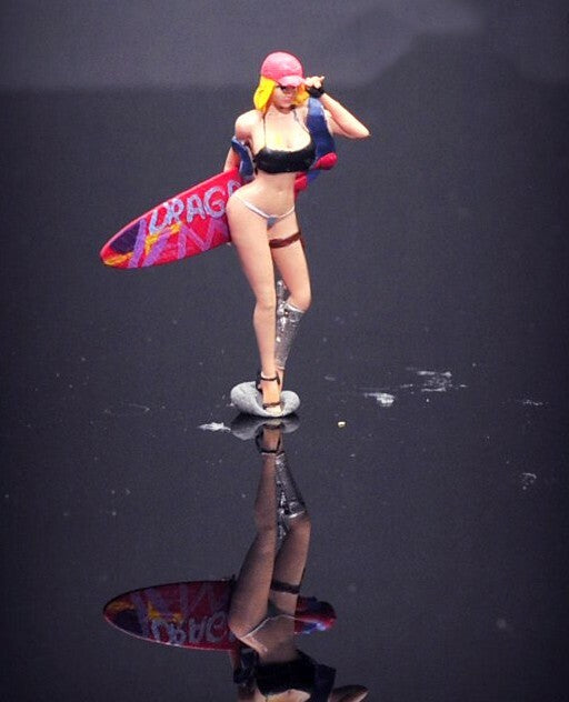 3D PRINT 1/64 sexy girl surfing baby show girl MODEL star 1:64 CAR street