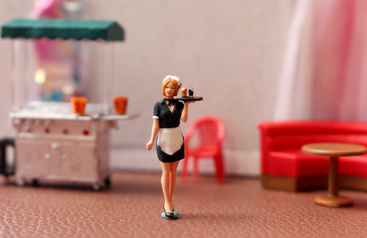 3D Print 1/64 figures sexy maid girl CAFE  fit 1:64 car STREET