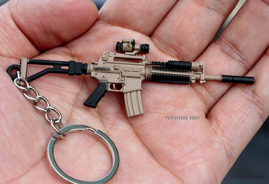 mini  gun M4A1  weapon metal  keychain toy gift 9cm