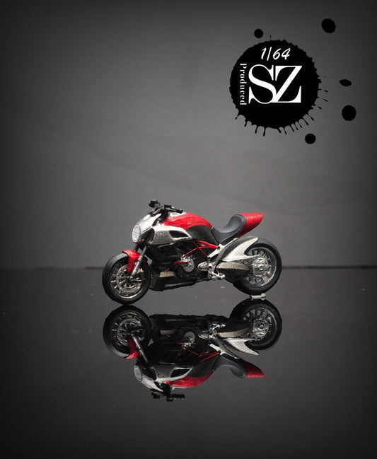 3D PRINT 1/64 cool motorcycle fit 1:64 car street stand table