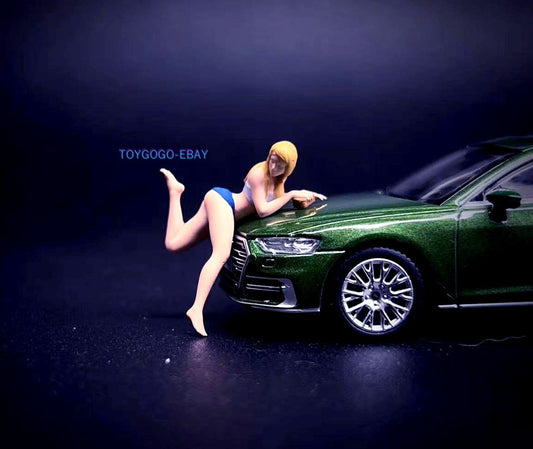 1/64 figure sexy girl allure washing car Miniatur?fit 1:64 car street diorama #3