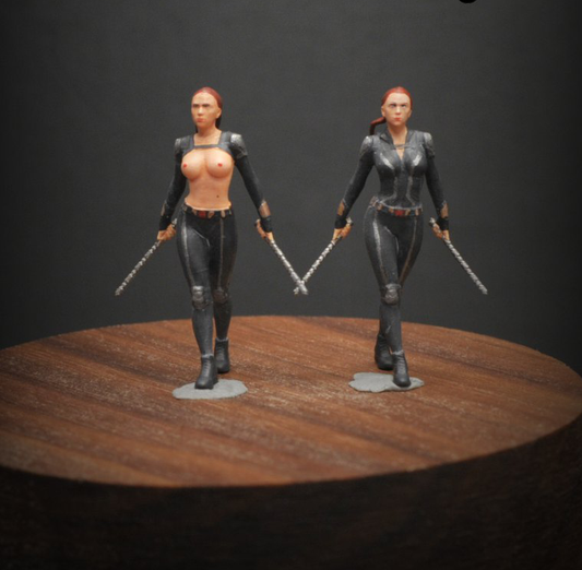 1/64 people Black Sexy Girl Widow 3D Print  fit 1:64 car street