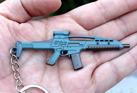 mini  gun XM8 UK XM8 Light Assault Rifle metal keychain toy gift 12cm 1:12 blue