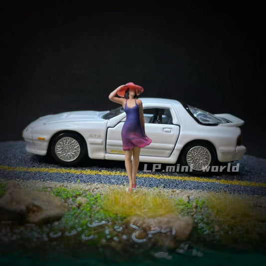 1/64 3D print pretty girl Sea breeze in summer Goblin Slayer fit 1:64 car