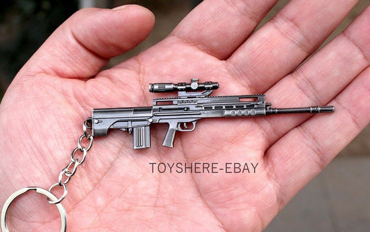1/12 Mini  gun T88 sniper Rifle full metal  keychain toy gift  9cm