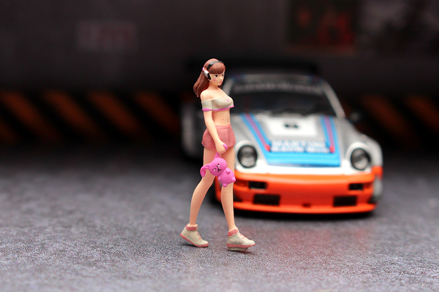 3D Print DVA 1/64 sexy lovely girl D.VA OVERMATCH fit 1:64 car STREET stand