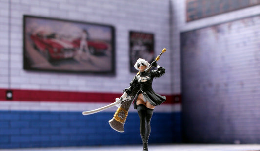3D PRINT 1/64 sexy GIRL #2 Type 2B Automata fit 1:64 car street stand