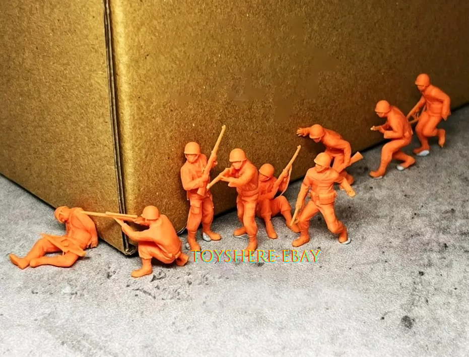 1/72 WW2 U.S. Infantry Soldier 9Pcs BATTLEFIELD Miniature Model