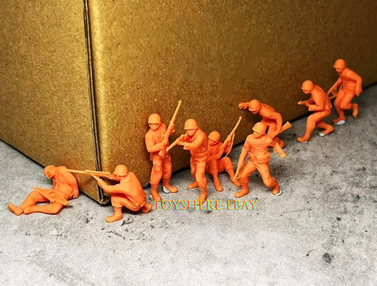 1/72 WW2 U.S. Infantry Soldier 9Pcs BATTLEFIELD Miniature Model