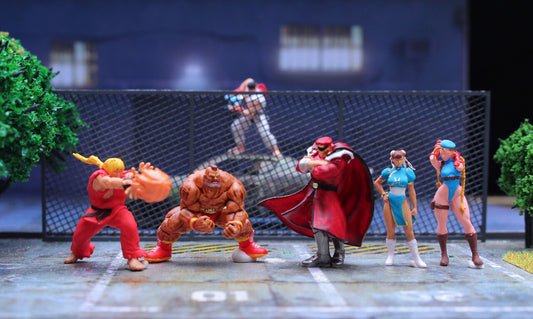 miniature TOY 1/64 figure Chun Li Ken fighter  fit 1:64 car VS GAME diorama