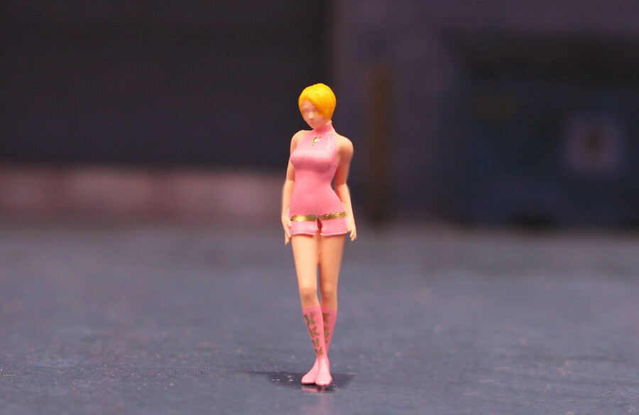 3D PRINT 1/64 sexy girl prink  fit 1:64 figure car Mini street Sand Micro scene