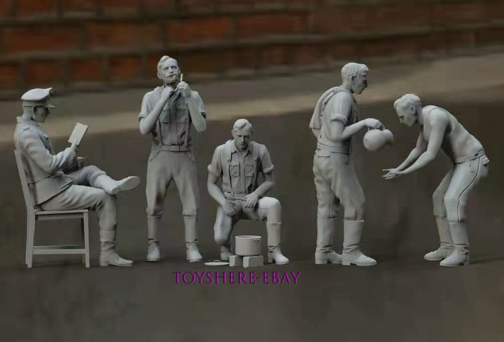 MINITURE 1/72 1/48 TANK WW2 German 5pcs soldier relax in battle war Militarily