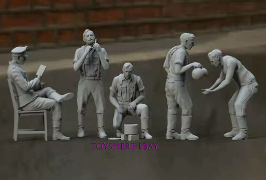 MINITURE 1/72 1/48 TANK WW2 German 5pcs soldier relax in battle war Militarily