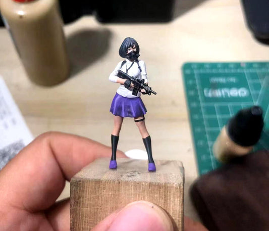 3D PRINT 1/43 diorama COOL gun  weapon AR15 armed forces girl fit 1:43 CAR