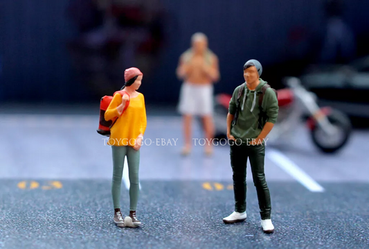 TOY 1/64 street travel people sexy girl beach accessories mini sand diorama