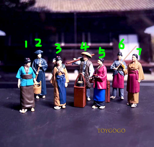 3D Print 1/64 figures Japan Edo period samurai fit 1:64 car STREET Stand