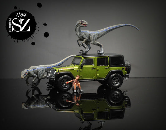 1/64 Jurassic dinosaur Velociraptor raptor model 3D Print  fit 1:64 car scene